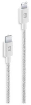 Cellular Line Braided Data Cable Lightning auf USB C Männlich 1,5 m  Weiß