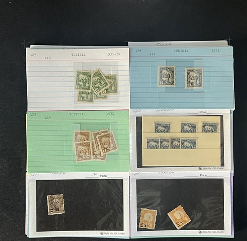 Tunisia Stamp Collection Dealer Cards $219 CV Mint & Used ZAYIX - Picture 15 of 24