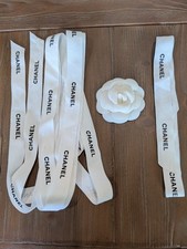 Two Chanel Classic Ribbon 10 feet and 1 feet, Chanel Camellia flower