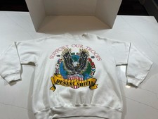 Vintage 1991 Operation Desert Shield Sweatshirt Support Our Troops Eagle USA L