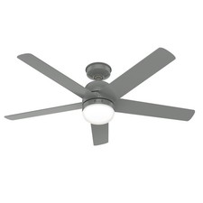 Hunter Fan 52 inch Quartz Grey Outdoor Ceiling Fan with Light and 5 Blades