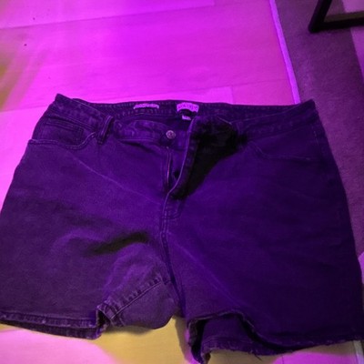 Ava & Viv Women's Size 22 Plus Black Denim Shorts Mid Rise