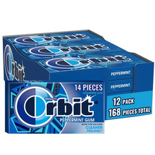 Peppermint Sugar Free Gum Individually Wrapped, Bulk Packs of Gum, 12 Packs of 1