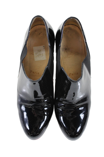 Botines Christian Louboutin para mujer sin cordones de charol de aguja negros talla 39 - Imagen 2 de 9