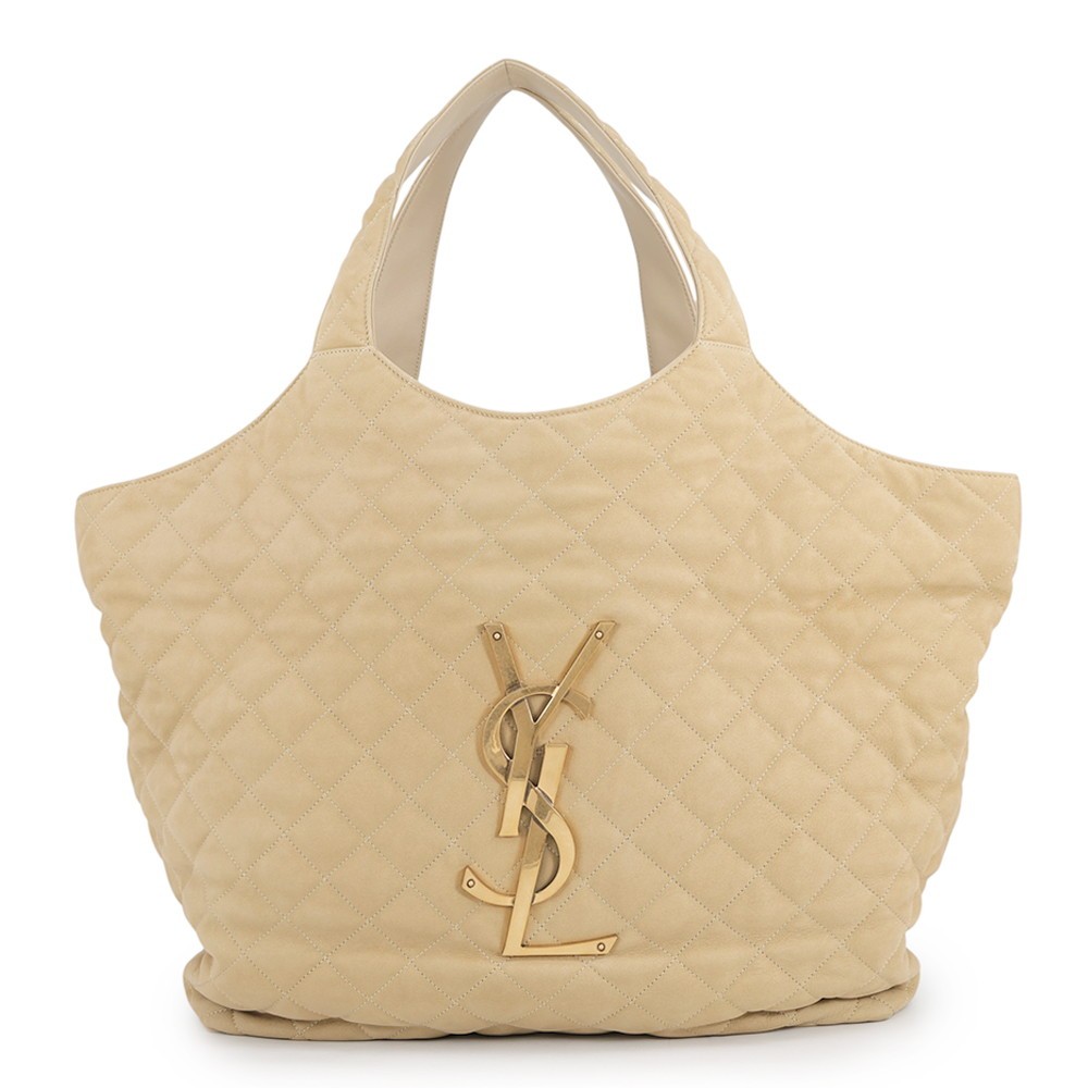 SAINT LAURENT PARIS Icare Maxi Shopping Bag Suede leather Beige 698651