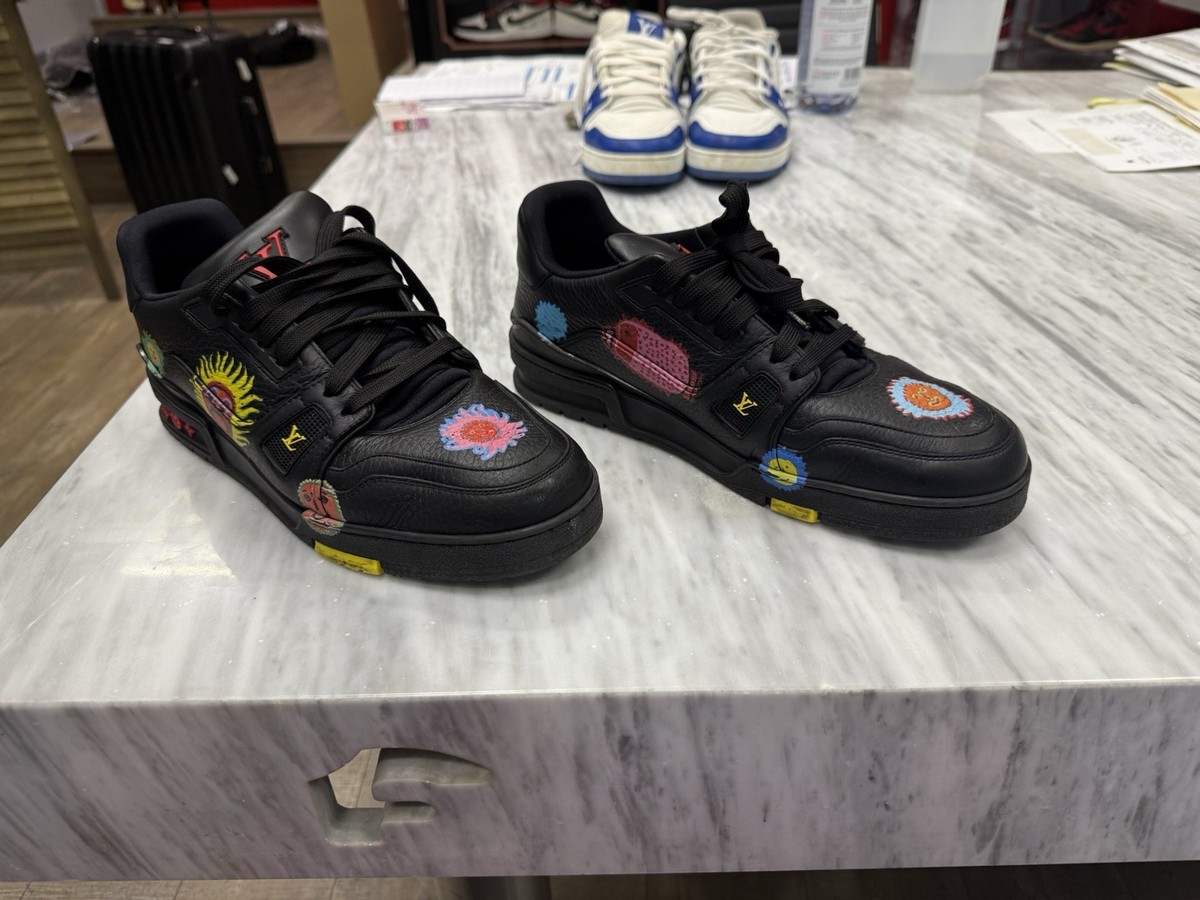 Size 8.5 - Yayoi Kusama x Louis Vuitton Trainer Faces - Black for