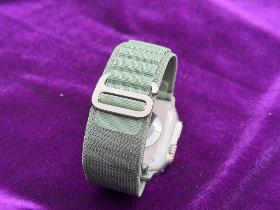 Apple Watch Ultra 49mm Titanium Case with Green Alpine Loop MQEW3LL/A A2622 - Image 4 of 4