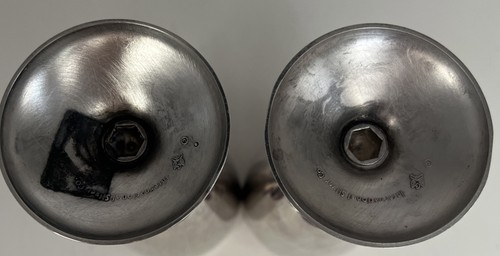 Set Of Two International Silver Co Stemmed Smooth Silver Wine Glasses Goblets - Picture 8 of 10