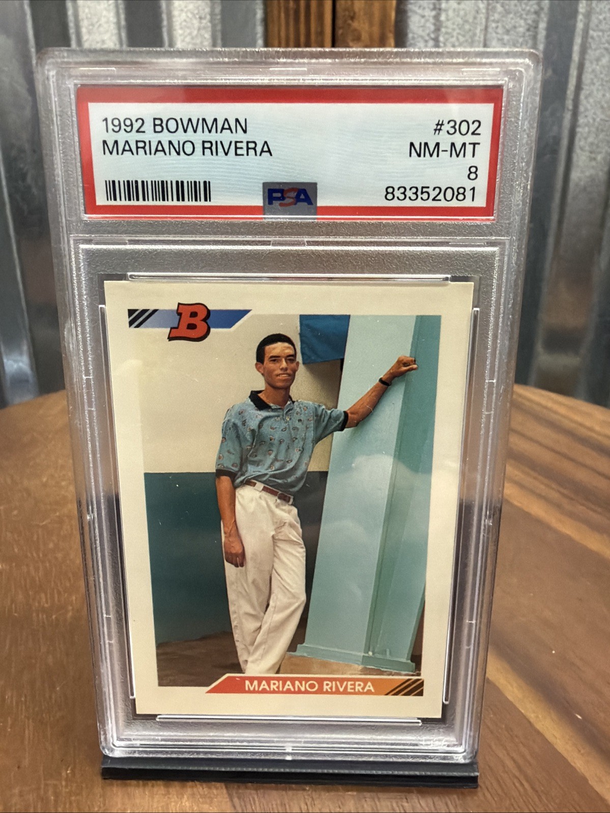 1992 Bowman Mariano Rivera #302 PSA 8 NM-MT Rookie RC New York Yankees HOF
