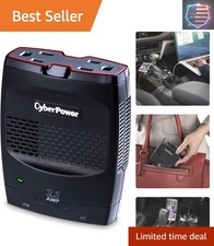 175W Mobile Power Inverter with 2.1A USB Charger - Slim Line Design, Black/Gray