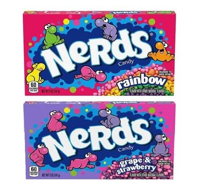 Nerds Erdbeer & Traube 141g und Rainbow Fruits 141g