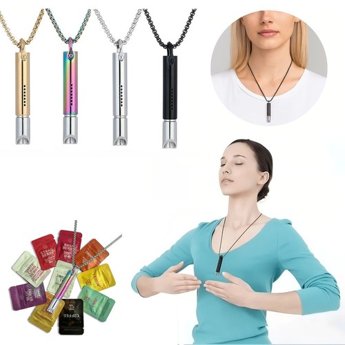 Stress Relief Whistle Necklace Yoga Meditation Necklace Mindfulness Training