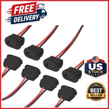 USB Type-C Female Connector 2-Pin Bare Wire Cable 8 Count for DIY Projects
