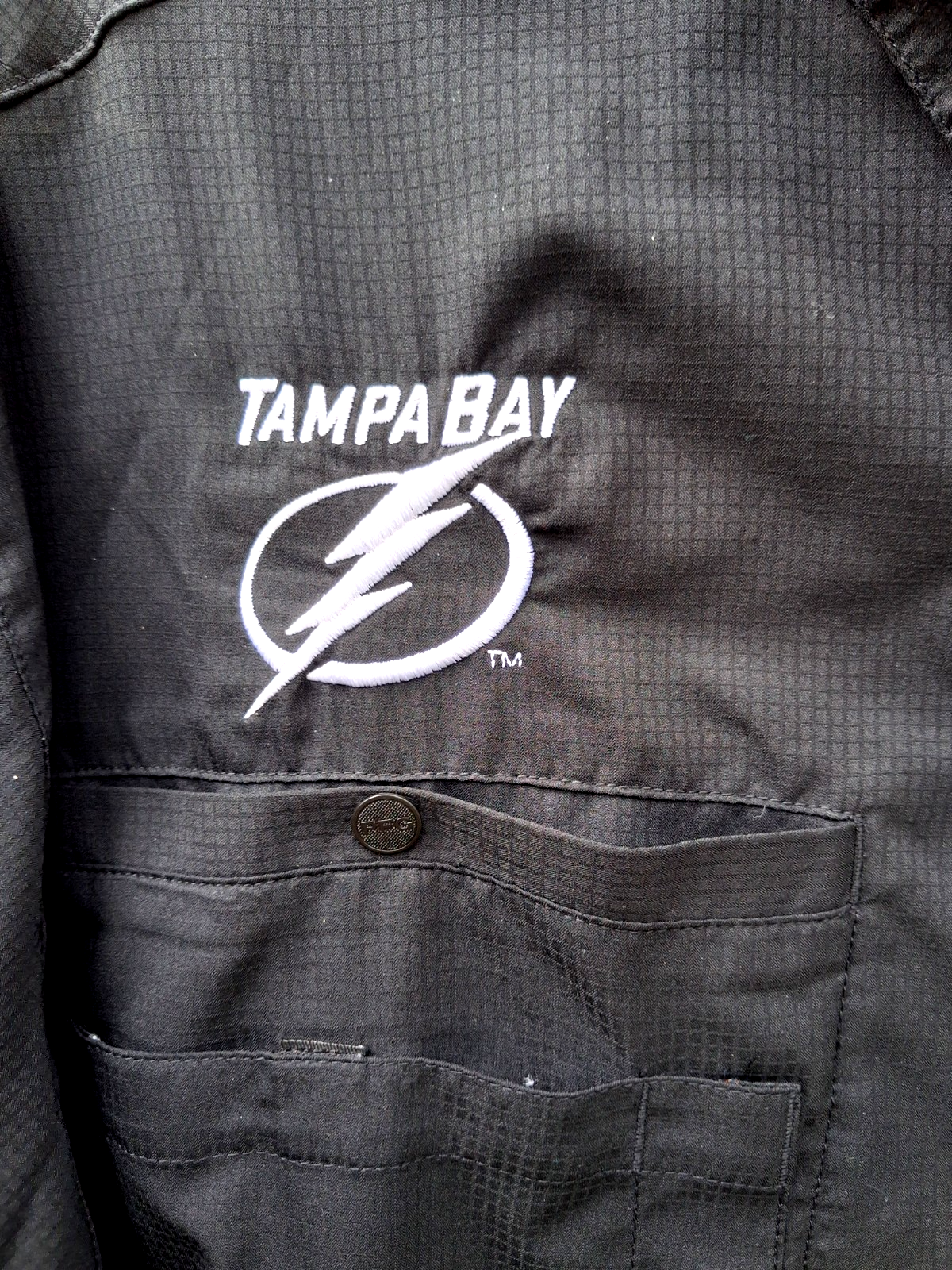 Tampa Bay Lightning Columbia Omni-Shade Black Short Sleeve Button-Up L ...