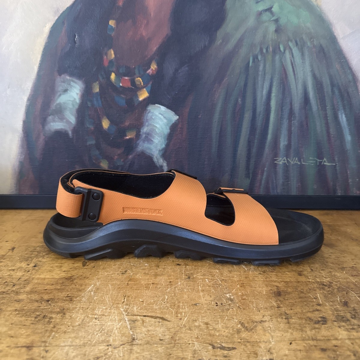 Birkenstock Mogami Terra Sandals Mens 43 US 10 Burnt Orange Slingback View 4