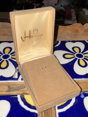 Vintage Brown Velvet Jewelry Presentation Box Satin Velvet Lining