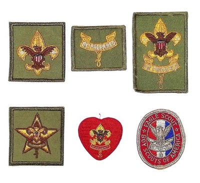1950s-60s Eagle Scout Complete Rank Set Tenderfoot - Eagle Boy Scout (DG455)