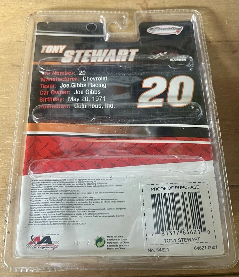 Winners Circle #20 2007 Tony Stewart pista probado 1:64 Die Cast The Home Depot Foto 2 de 2