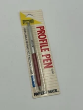 VTG Red Paper Mate SLIM Profile Ballpoint Pen-Blue ink made in USA. New 1988