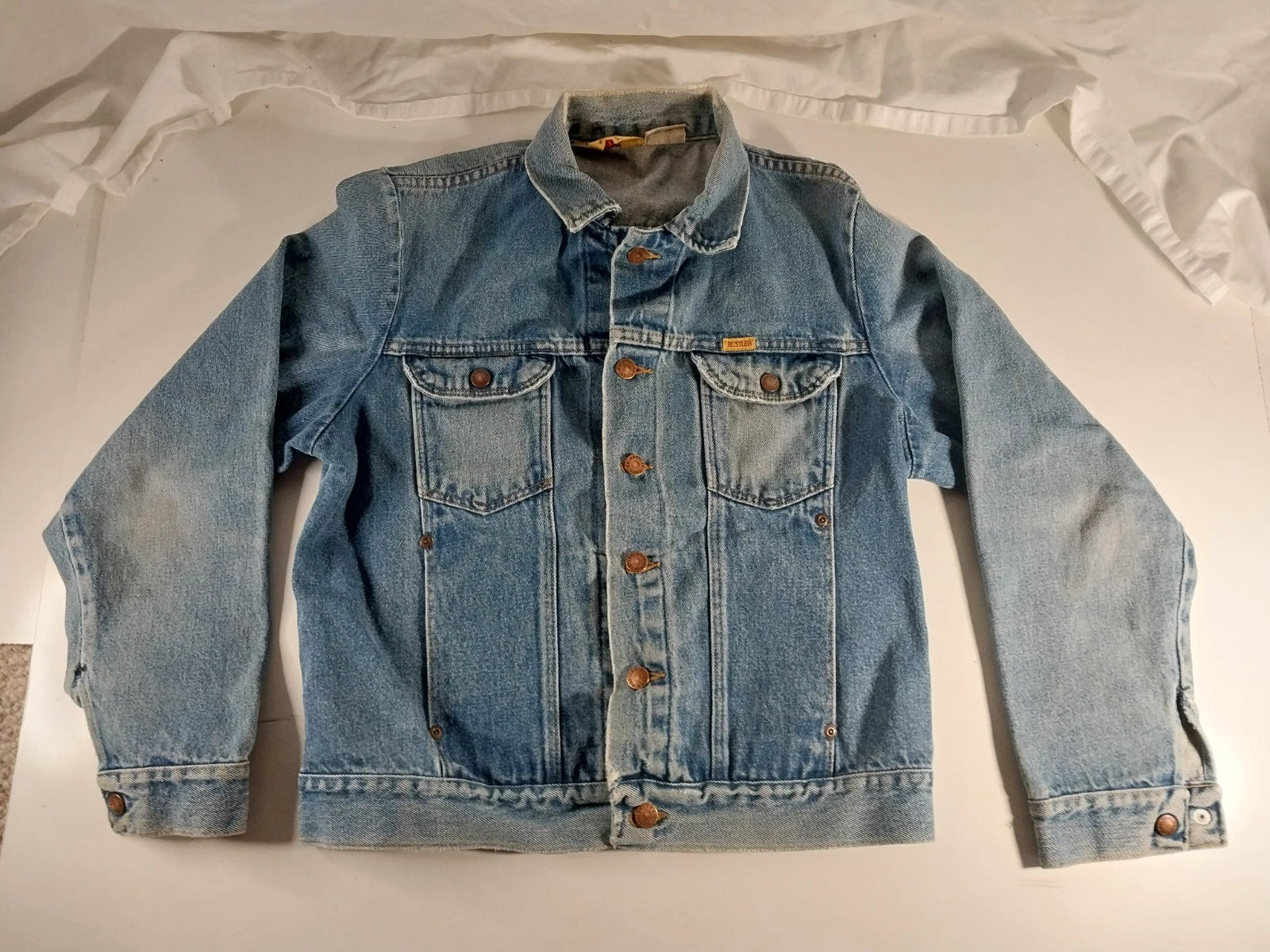 Vintage Rustler Jean Jacket Embroidered Eagle Size M