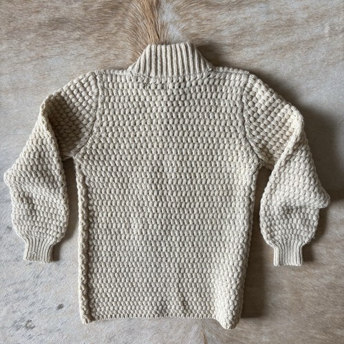 Vtg LeRoy Knitwear Shetland Wool Chunky Knit Cardigan Sweater Medium Fisherman - Picture 8 of 22