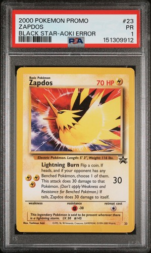Zapdos graded PSA 1 for sale on eBay