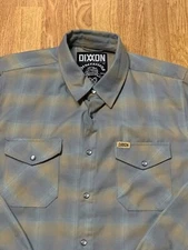 Dixxon Flannel Shirt Mens Large Tall LT Gray Generations Pearl Snap Western