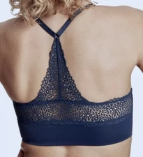 MAIDENFORM Pure Comfort Lace Racerback Blue Wireless Bralette Bra Womens M L 2XL
