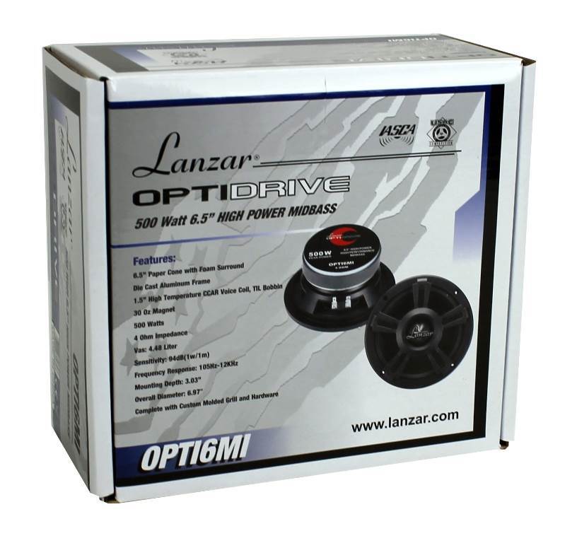 LANZAR OPTI6MI 6.5" 2000W Car Mid bass Mid Range Audio Power Speakers