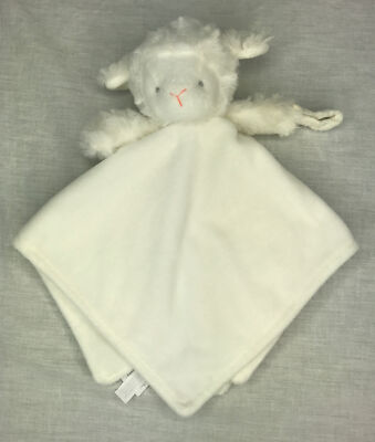 Carters White Lamb Sheep Lovey Baby Security Minky Blanket Pacifier Binky Holder