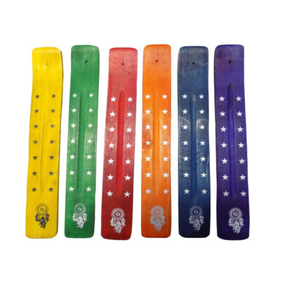 Dream Catcher Symbol Wooden Ash Catcher Incense Burner Holder 6 Color 2 Pcs Each