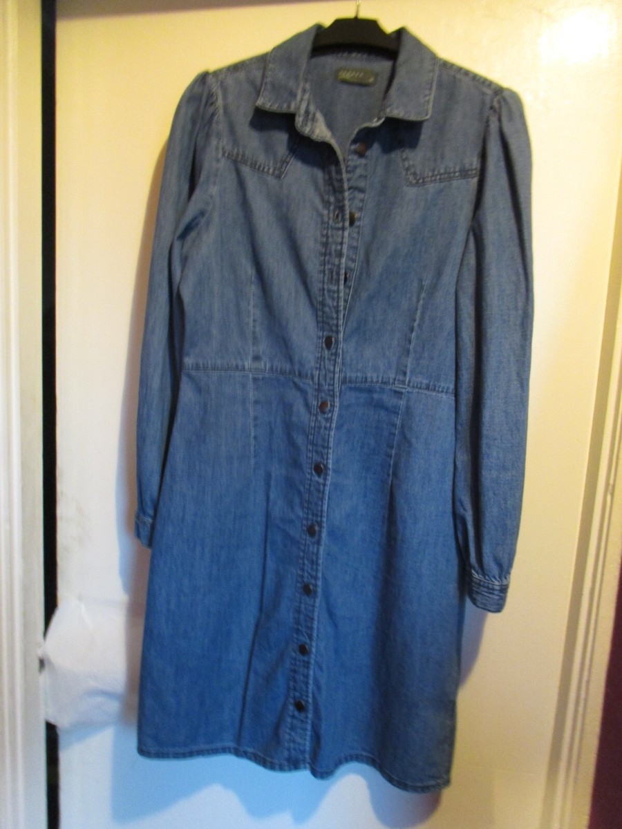 papaya denim dress New Papaya Denim Crochet Back Tie Dress Sz S
