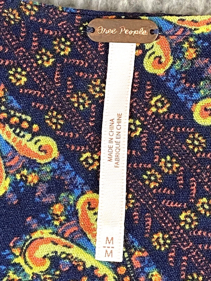 Top túnica Free People para mujer M Boho plisada cachemira festival M EXCELENTE $128 Foto 3 de 4
