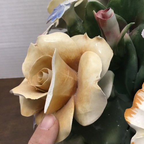 Cesar Capodimonte Large Floral Centerpiece By Sarastano HEAVY 14” L x 14”H Damag - Picture 9 of 11