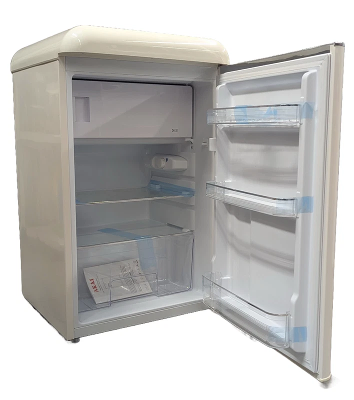 Frigo Bar BIANCO CREMA Vintage AKAI Frigorifero Freezer Sotto Tavolo Anni 60, fotografia 12 di 13