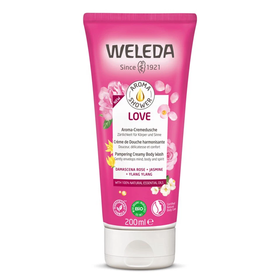 Weleda Organic Natural Love Pampering Creamy Body Wash (200ML) - Damascena Rose