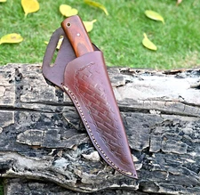 CUSTOM HANDCRAFT GENUINE LEATHER SHEATH FIXED BLADE KNIFE HOLSTER SR-40