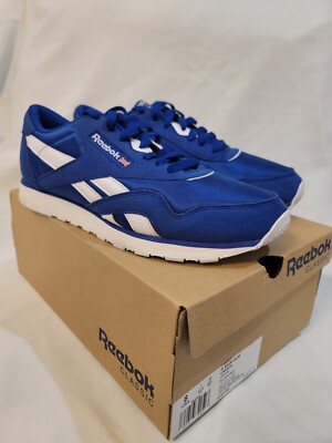 100% Authentic Reebok CL Nylon Royal/White EG2733 Size M 8 /W 9.5 Excellent Cond