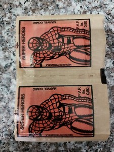 1980 MARVEL HEROES Wax Pack Error  Pink Panther Back Collector 2 pack Venezuela