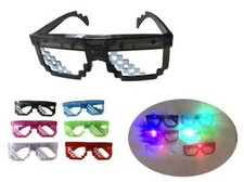 12ct Assorted Color Light Up Pixel Glasses LED Party Sunglasses All Occasions