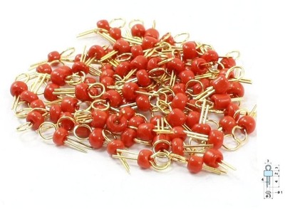 50Pcs Red Gold Tone Soldering PCB Board Breadboard Test Point Pin New