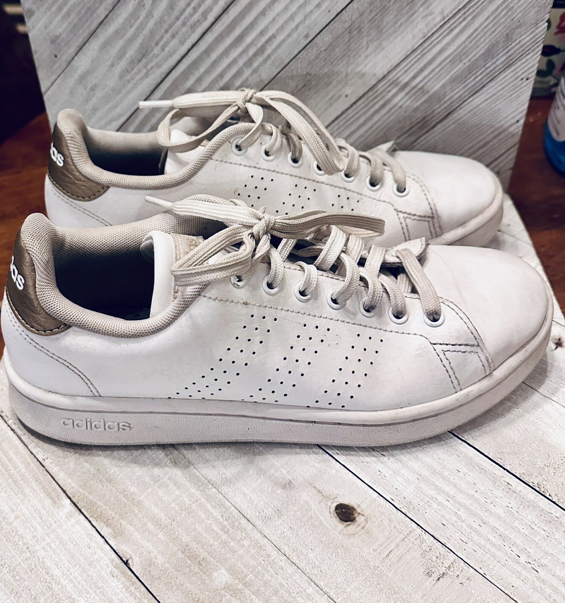 Adidas Advantage Adidas Leather White Shoes Advantage Premium