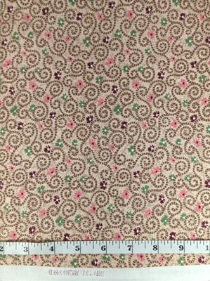 Vintage 2000 Classic Cottons Multi-Floral Scroll BTY Quilting Craft Fabric