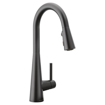 MOEN 7864BL Sleek Matte Black One-Handle High Arc Pulldown Kitchen Faucet