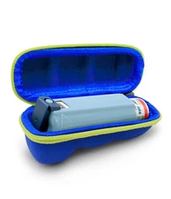 CM Blue Asthma Inhaler Travel Case, Does Not Include Inhaler Medicine