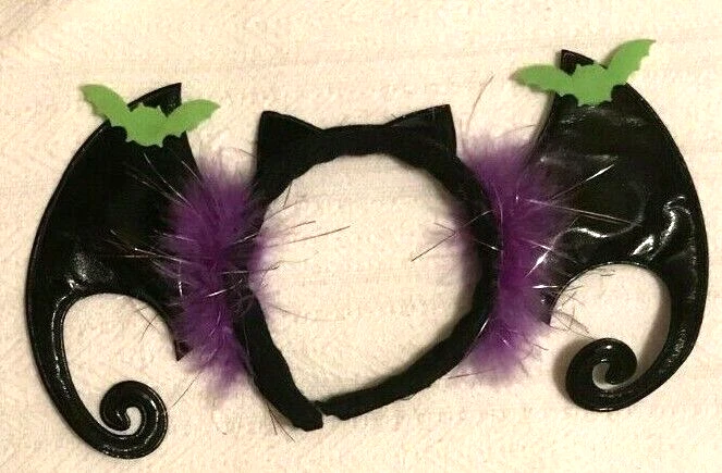 Máscara de ojos de murciélago negro y vestido de cabeza de murciélago negro 2 piezas ACCESORIO DE DISFRAZ Foto 3 de 4