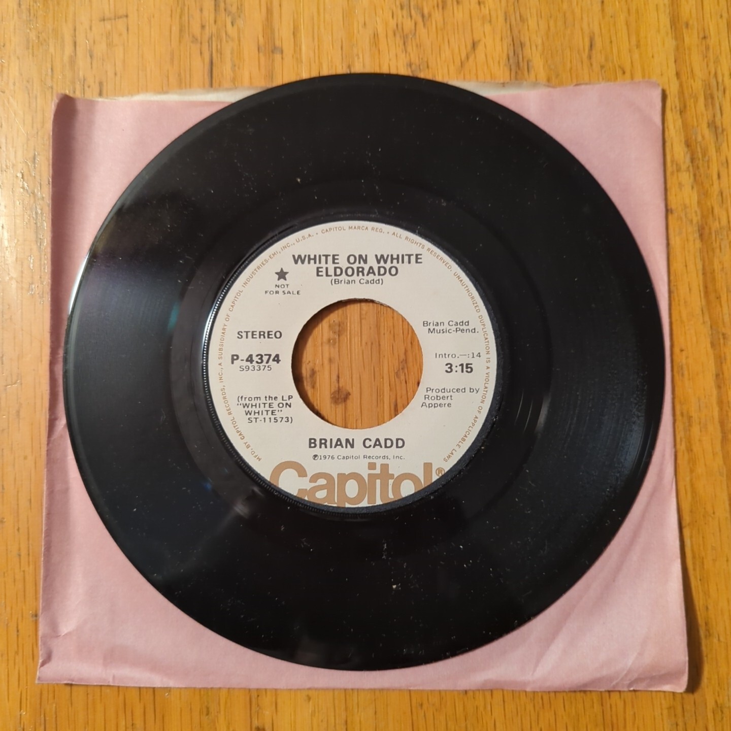 BRIAN CADD: white on white eldorado / mono CAPITOL 7