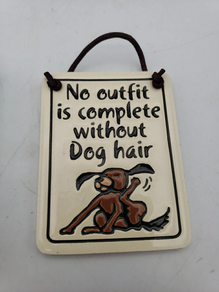 2 Placas de cerámica de pared de azulejos de arcilla Macone con temática para amantes de los perros Foto 4 de 4