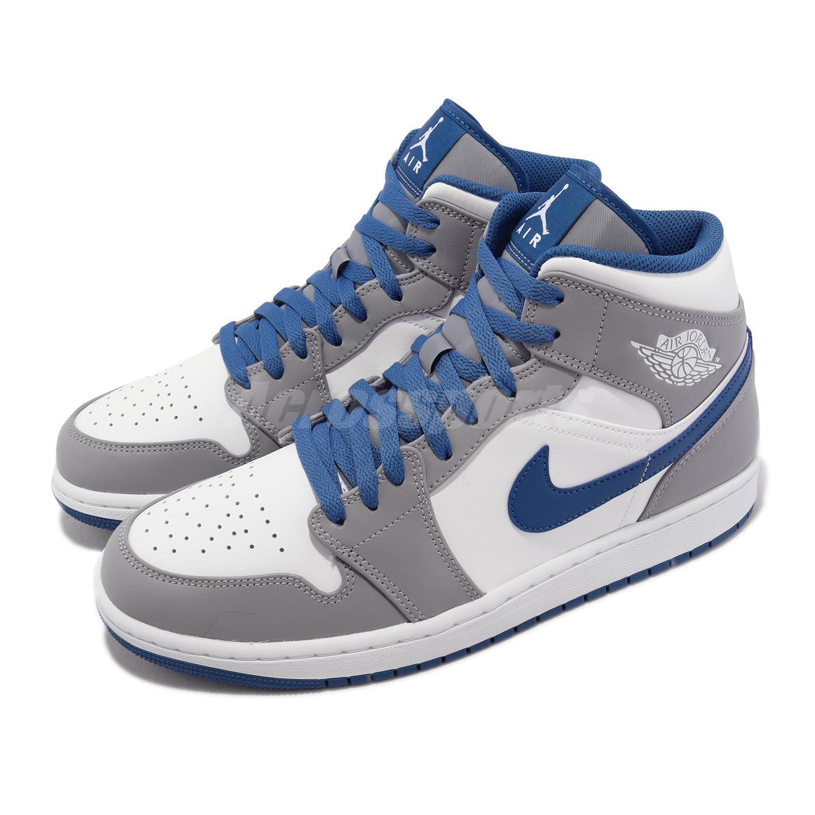 Size+.5+ +Jordan+1+Mid+Cement+True+Blue for sale online   eBay