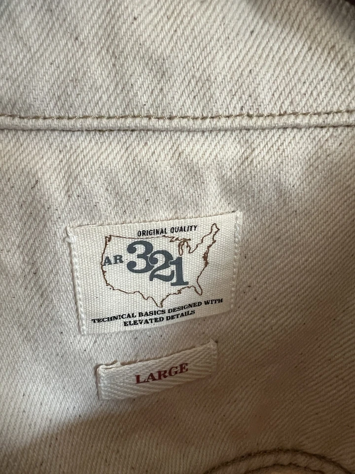 American Rag тип 2 белая джинсовая куртка AR 321 размер мужской большой - Изображение 3 из 4